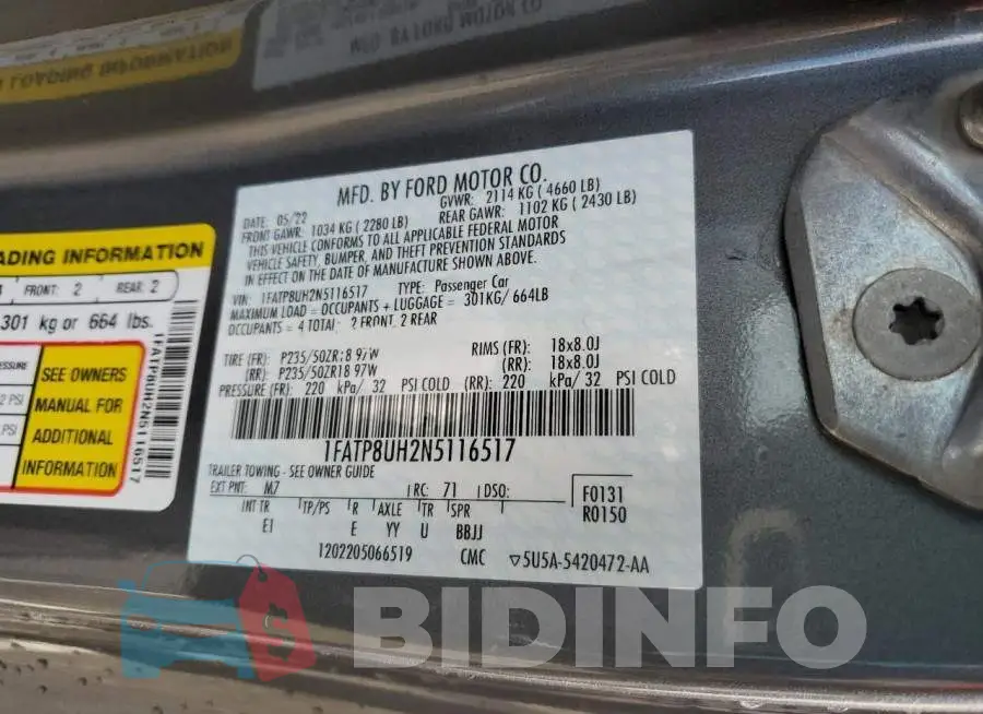 1FATP8UH2N5116517 Photo# 12