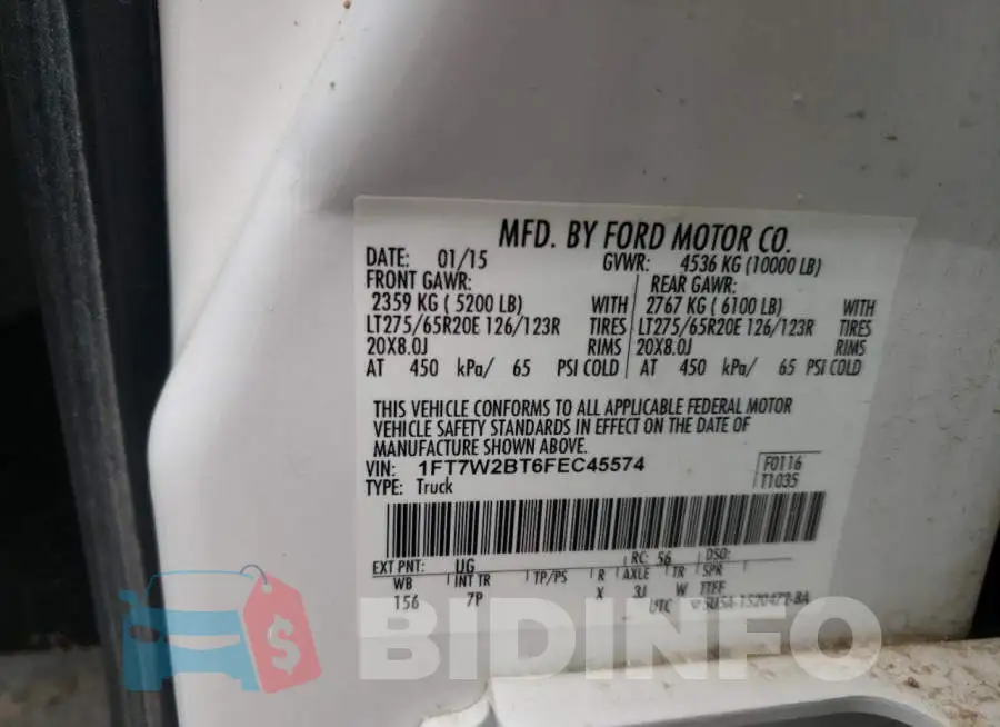 1FT7W2BT6FEC45574 Photo# 10