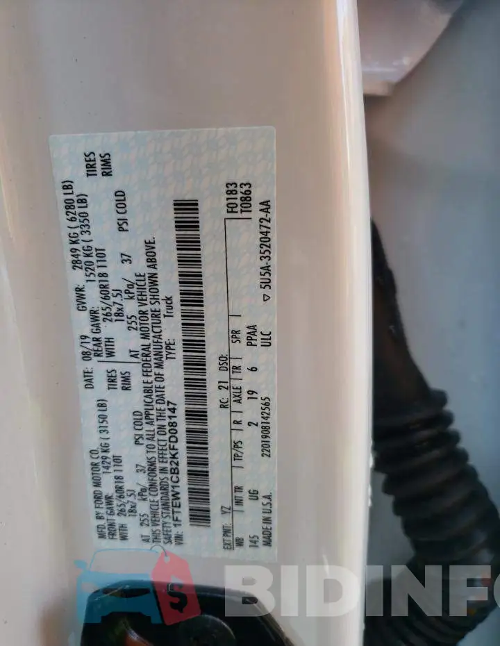 1FTEW1CB2KFD08147 Photo# 12
