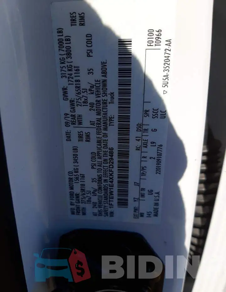 1FTEW1E4XKFD29486 Photo# 12