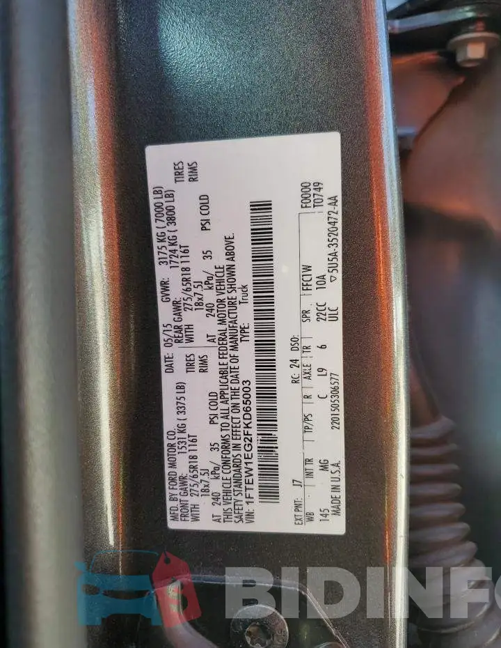1FTEW1EG2FKD65003 Photo# 12
