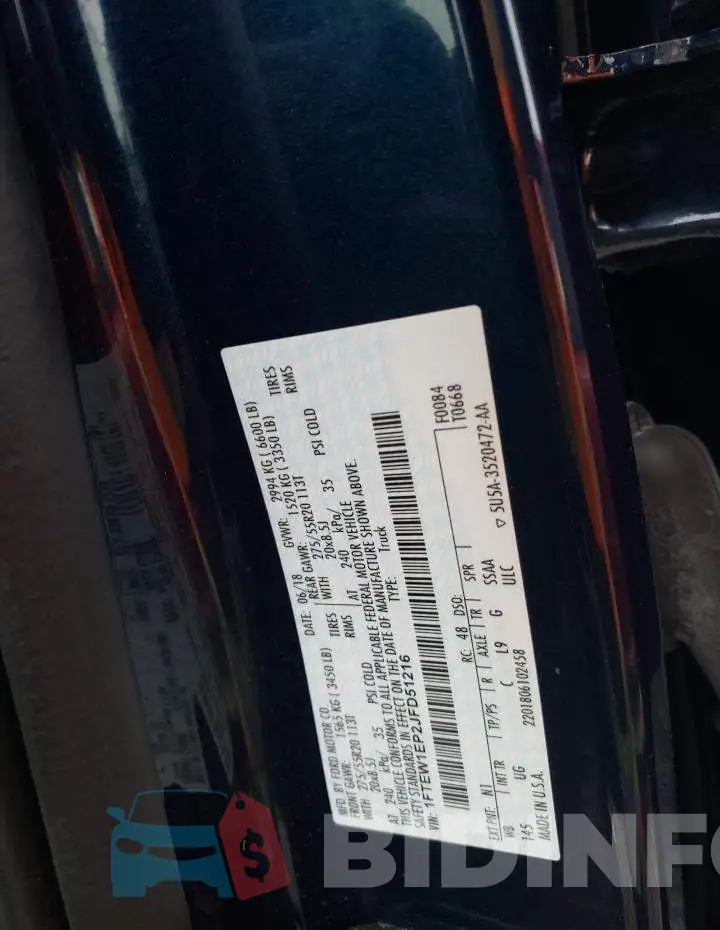 1FTEW1EP2JFD51216 Photo# 13