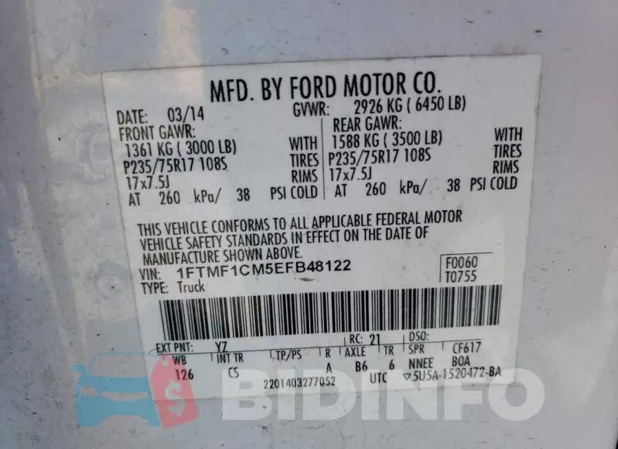 1FTMF1CM5EFB48122 Photo# 12