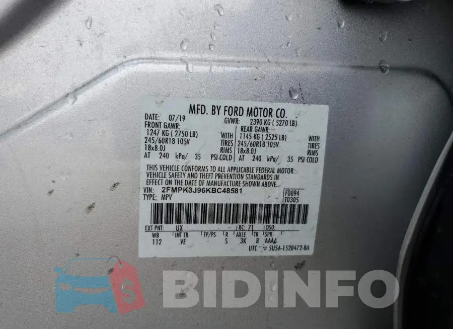 2FMPK3J96KBC48581 Photo# 13