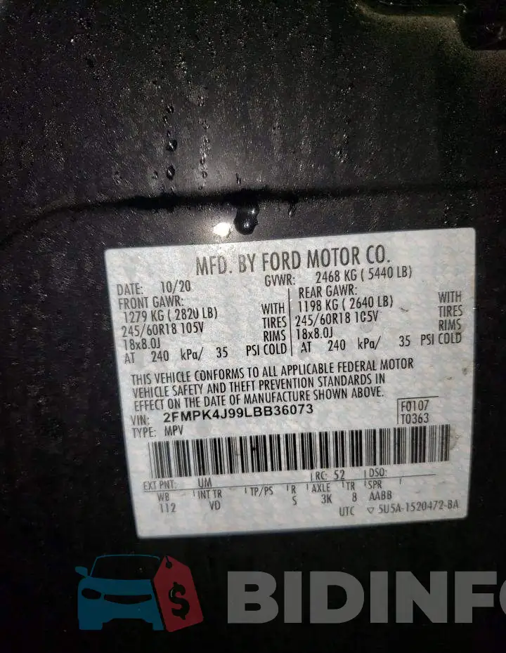 2FMPK4J99LBB36073 Photo# 13
