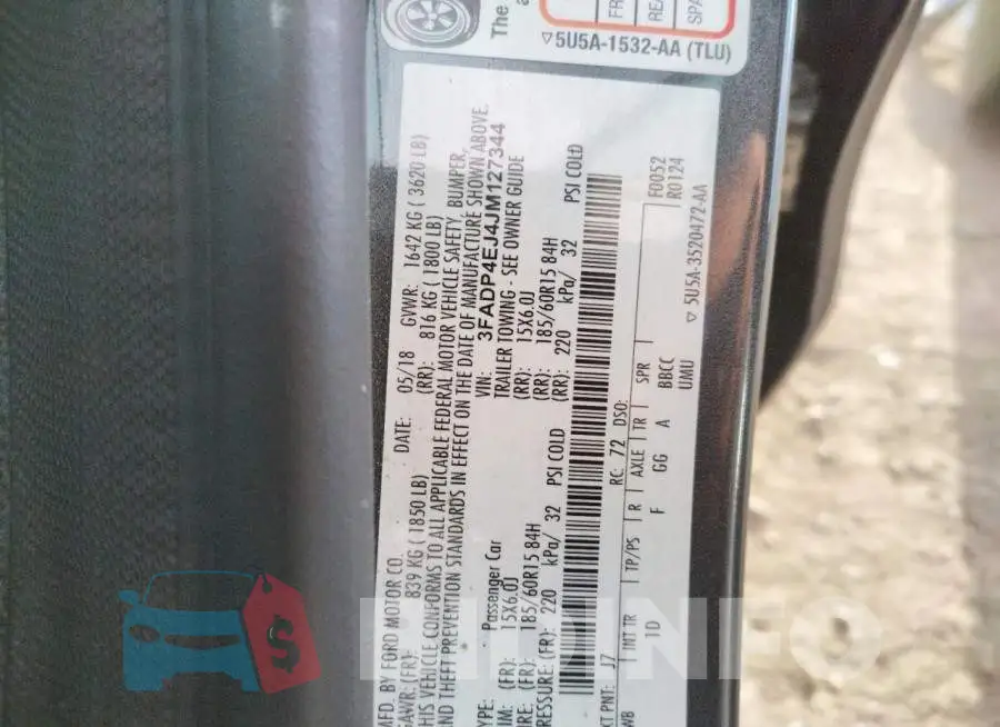3FADP4EJ4JM127344 Photo# 12