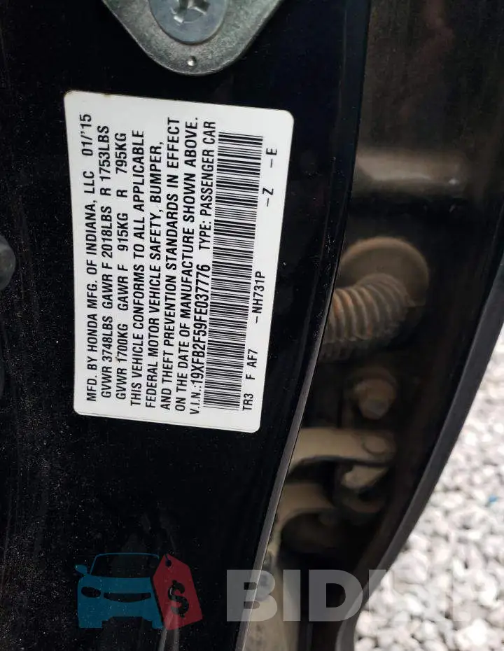 19XFB2F59FE037776 Photo# 12