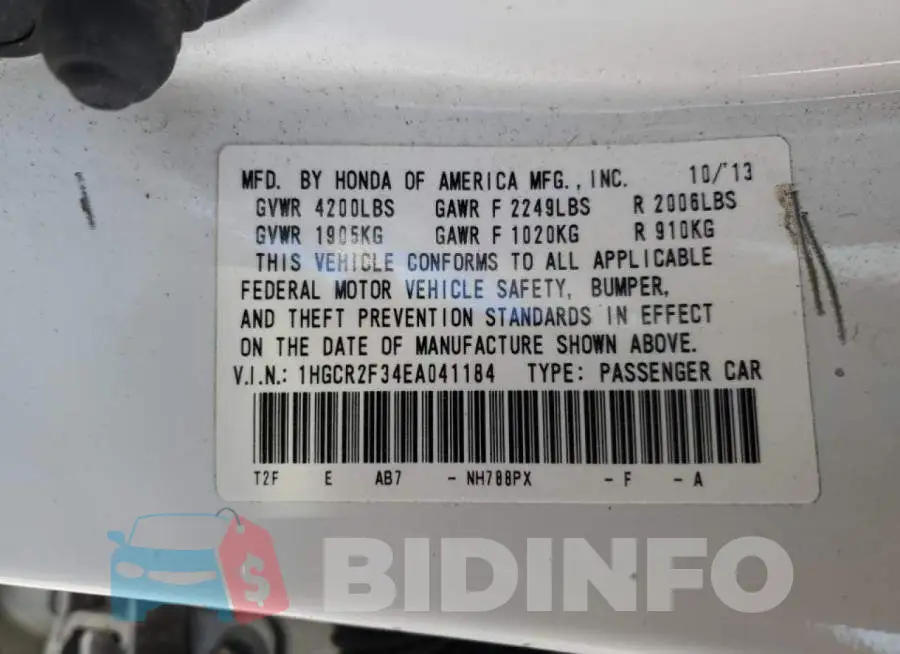 1HGCR2F34EA041184 Photo# 12
