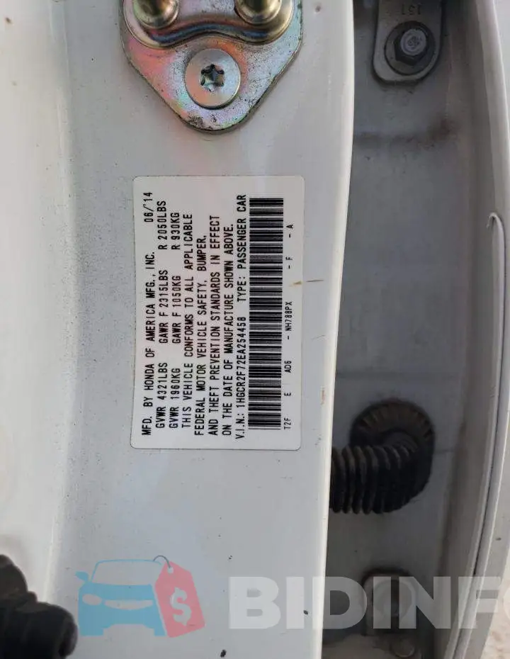 1HGCR2F72EA254458 Photo# 12