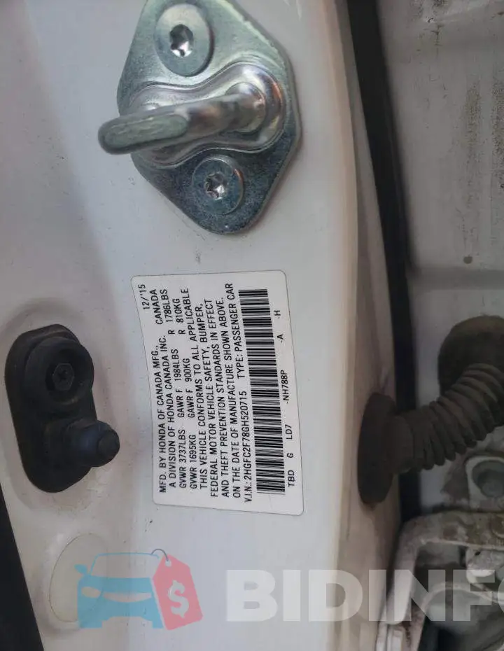 2HGFC2F78GH520715 Photo# 12