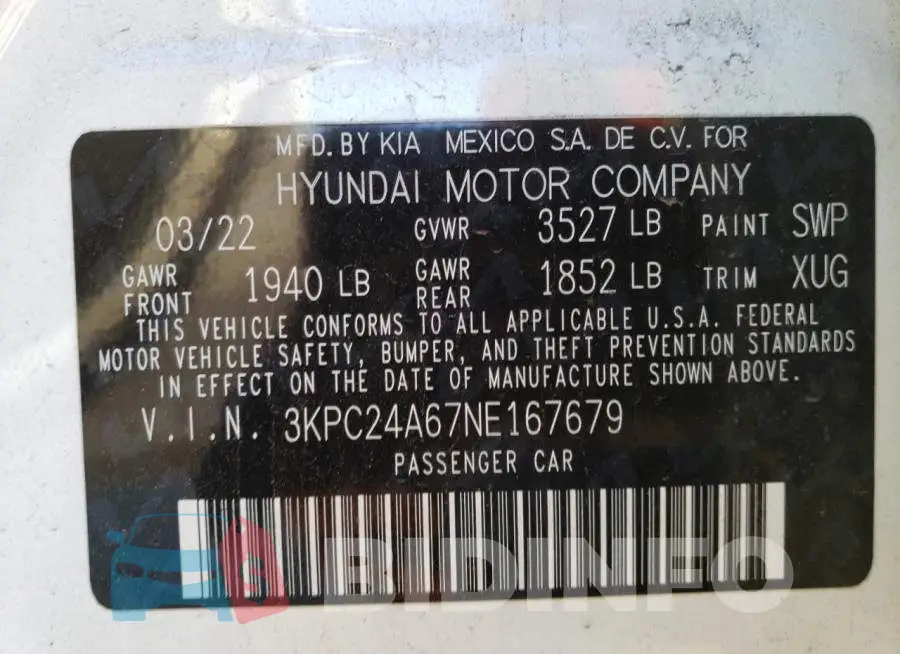 3KPC24A67NE167679 Photo# 12