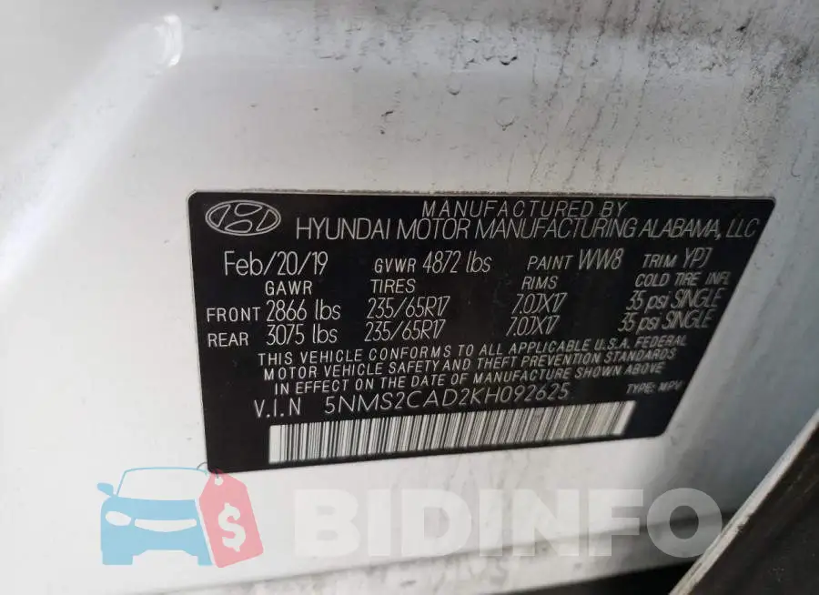 5NMS2CAD2KH092625 Photo# 13