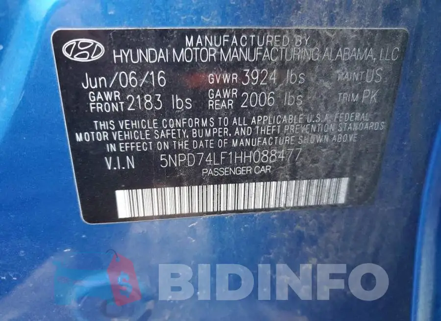 5NPD74LF1HH088477 Photo# 12