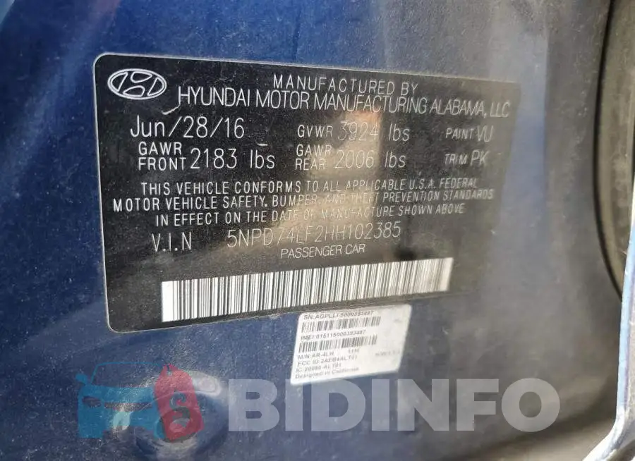 5NPD74LF2HH102385 Photo# 12