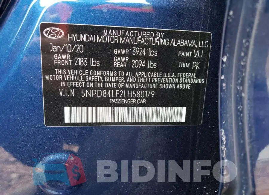 5NPD84LF2LH580179 Photo# 12