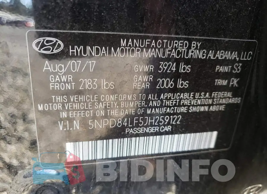 5NPD84LF5JH259122 Photo# 12