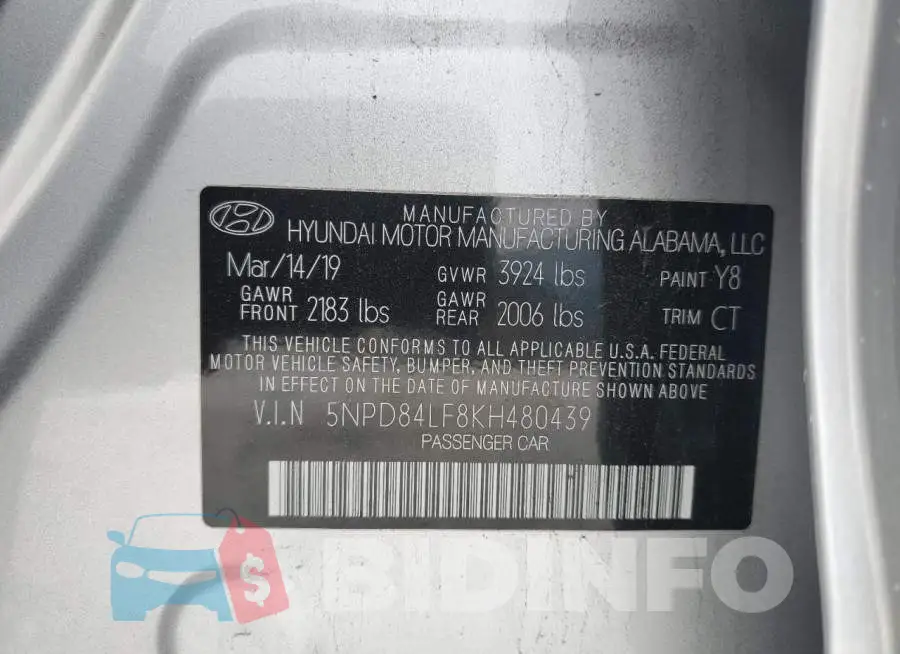 5NPD84LF8KH480439 Photo# 12