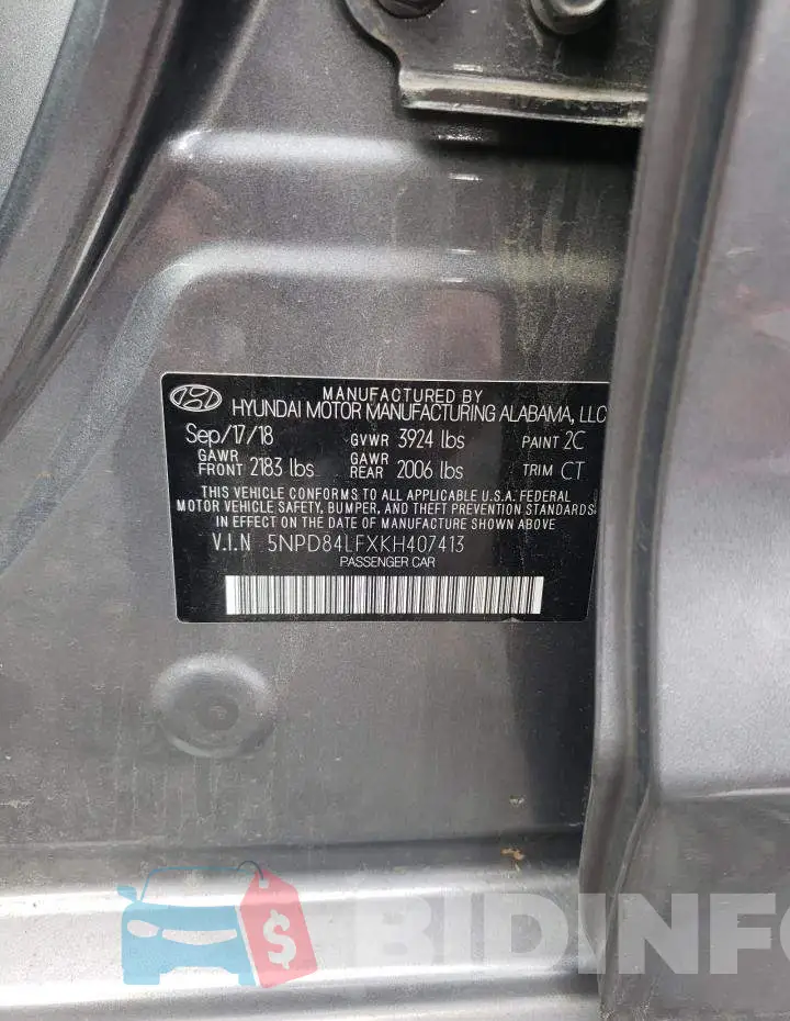 5NPD84LFXKH407413 Photo# 13