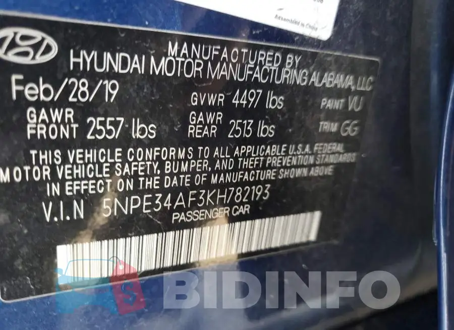 5NPE34AF3KH782193 Photo# 12