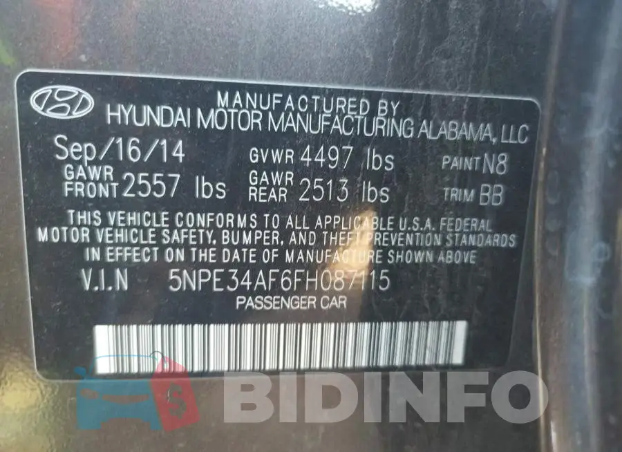 5NPE34AF6FH087115 Photo# 13