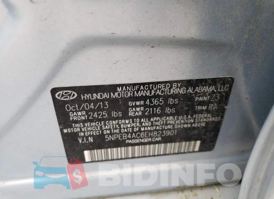 5NPEB4AC6EH823901 Photo# 12
