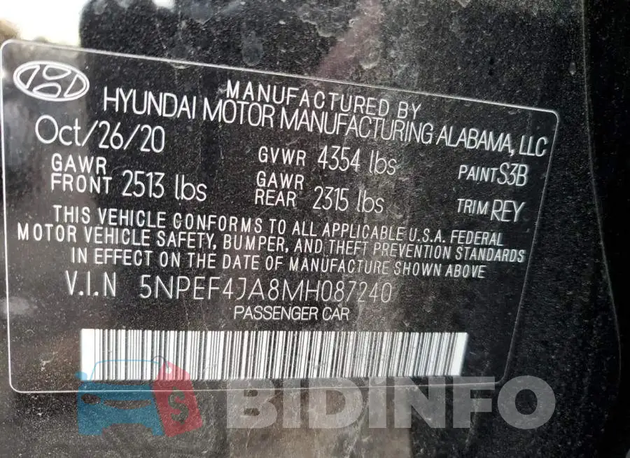 5NPEF4JA8MH087240 Photo# 13