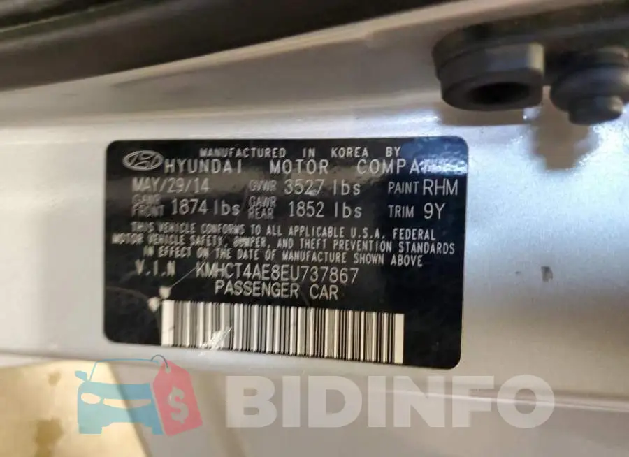 KMHCT4AE8EU737867 Photo# 13