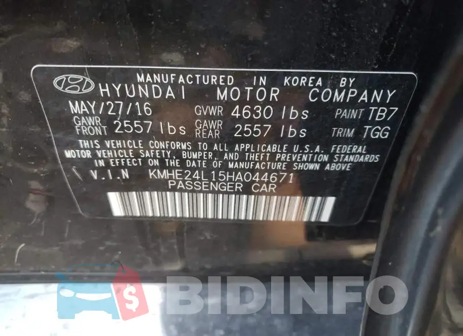 KMHE24L15HA044671 Photo# 13