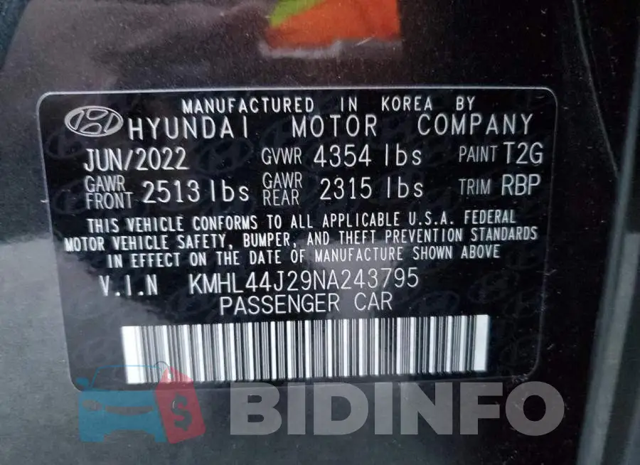 KMHL44J29NA243795 Photo# 13