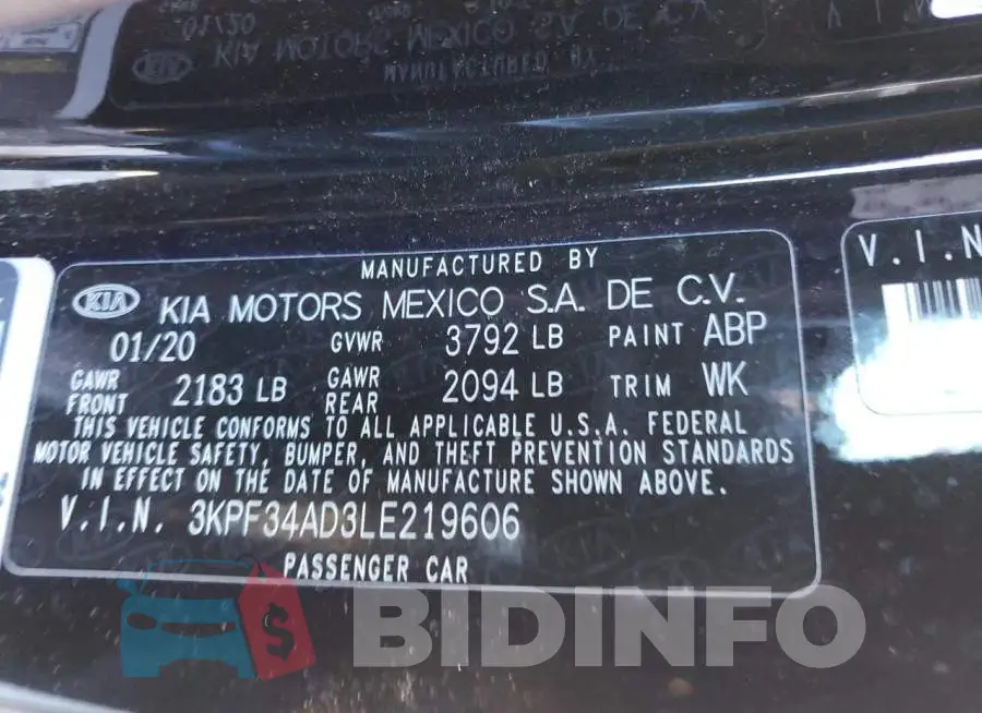 3KPF34AD3LE219606 Photo# 12