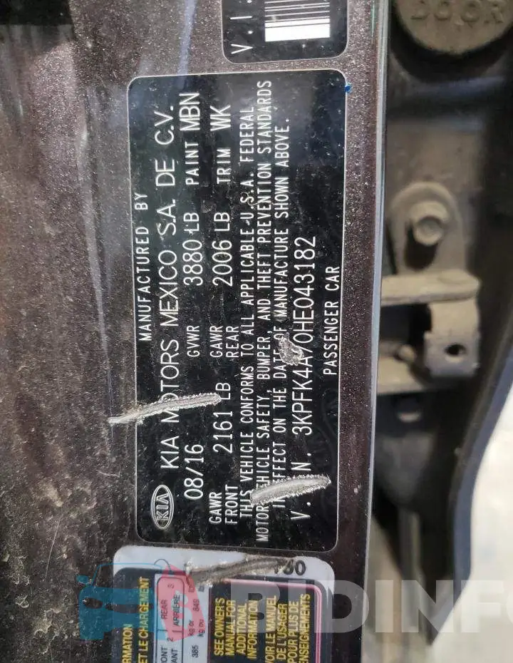 3KPFK4A70HE043182 Photo# 12
