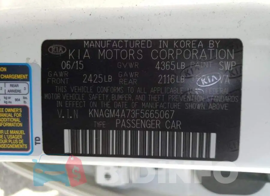 KNAGM4A73F5665067 Photo# 12