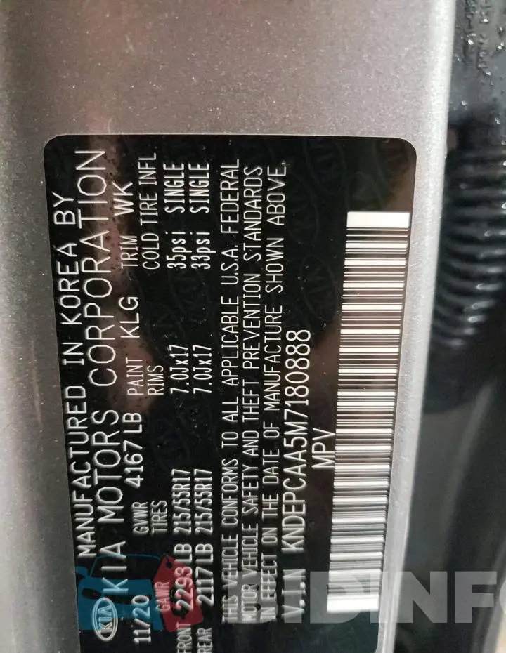 KNDEPCAA5M7180888 Photo# 12