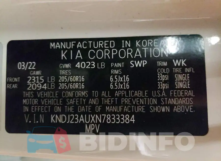 KNDJ23AUXN7833384 Photo# 14