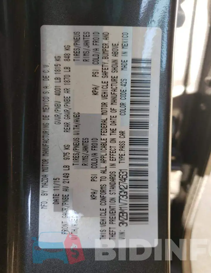 3MZBM1V73GM274631 Photo# 12