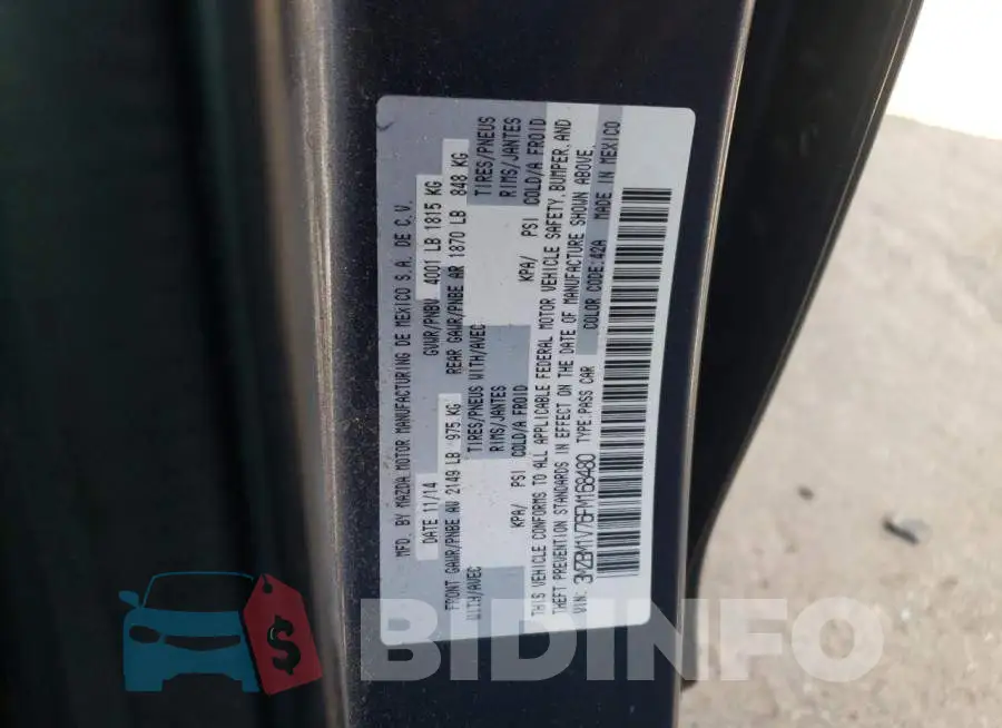 3MZBM1V76FM168480 Photo# 13