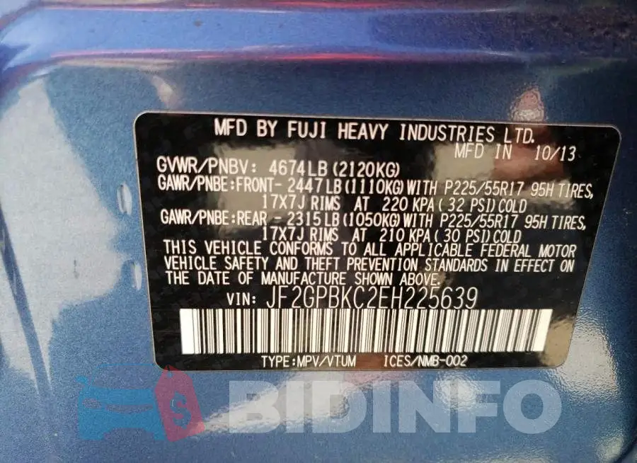JF2GPBKC2EH225639 Photo# 12
