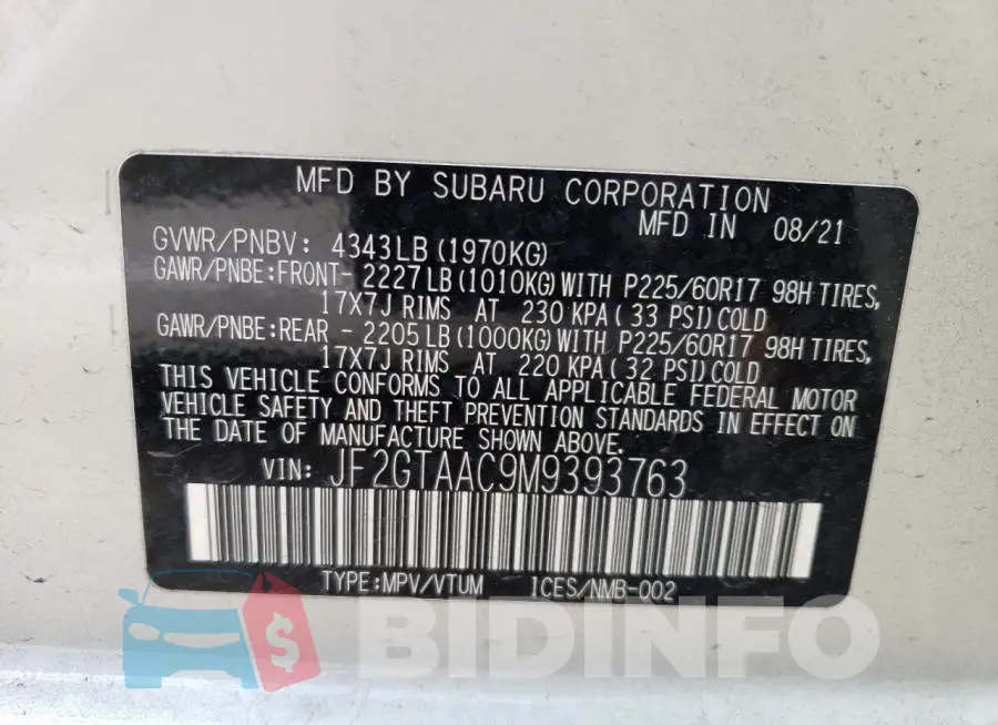 JF2GTAAC9M9393763 Photo# 14