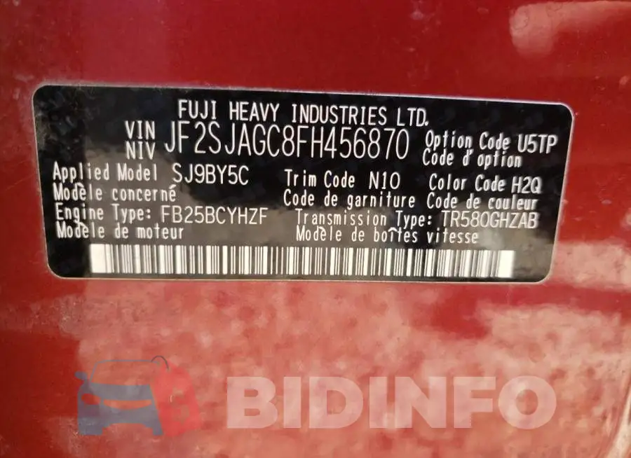 JF2SJAGC8FH456870 Photo# 12