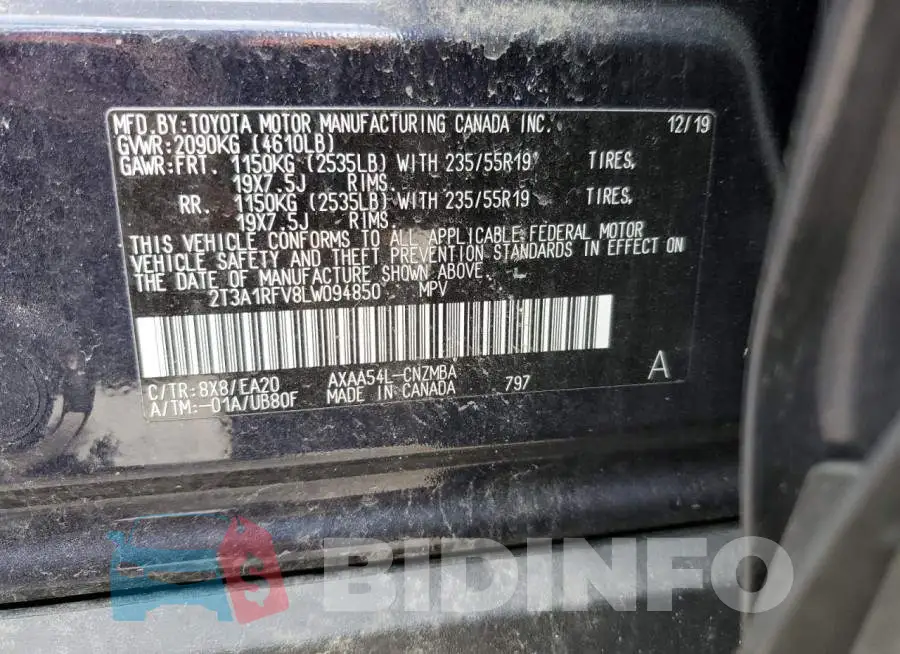 2T3A1RFV8LW094850 Photo# 13