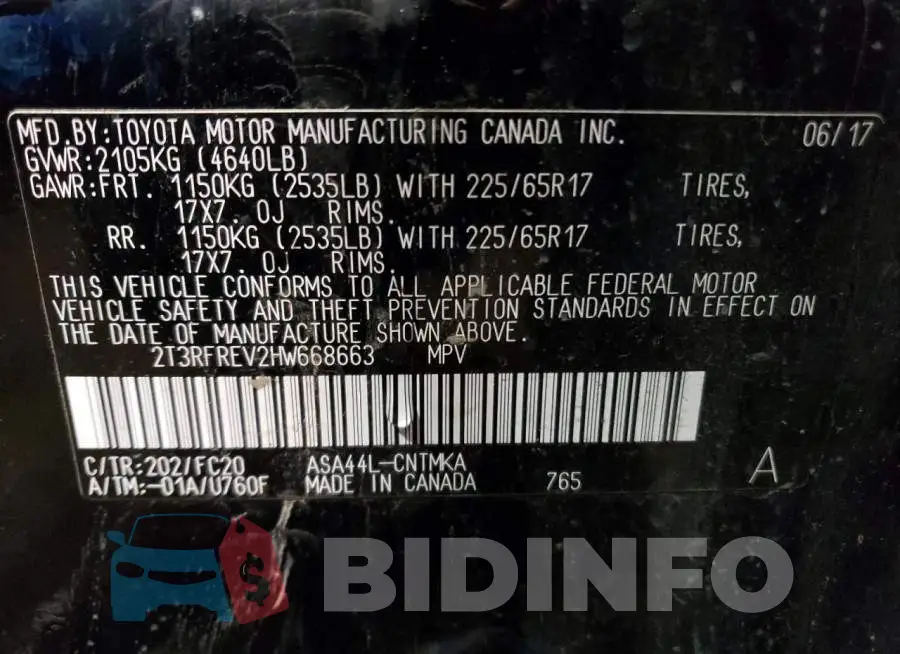 2T3RFREV2HW668663 Photo# 12