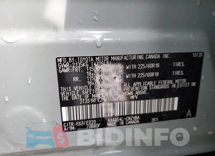 2T3S1RFV2MW153011 Photo# 11