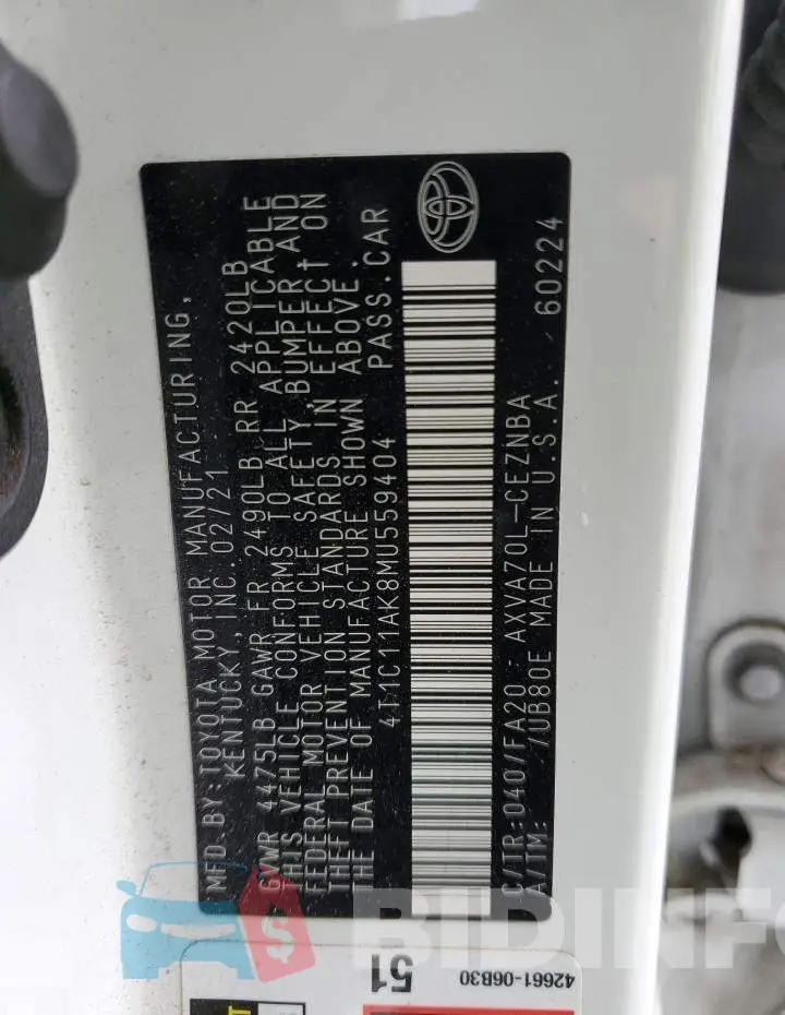 4T1C11AK8MU559404 Photo# 13