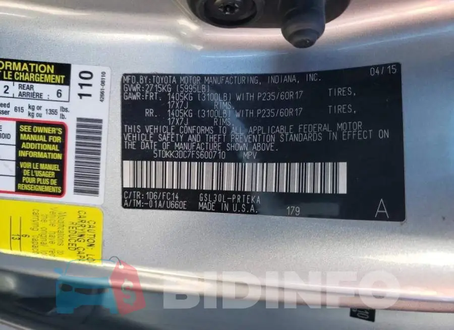 5TDKK3DC7FS600710 Photo# 13