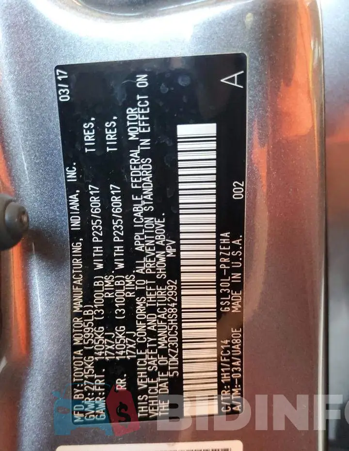 5TDKZ3DC5HS842992 Photo# 13