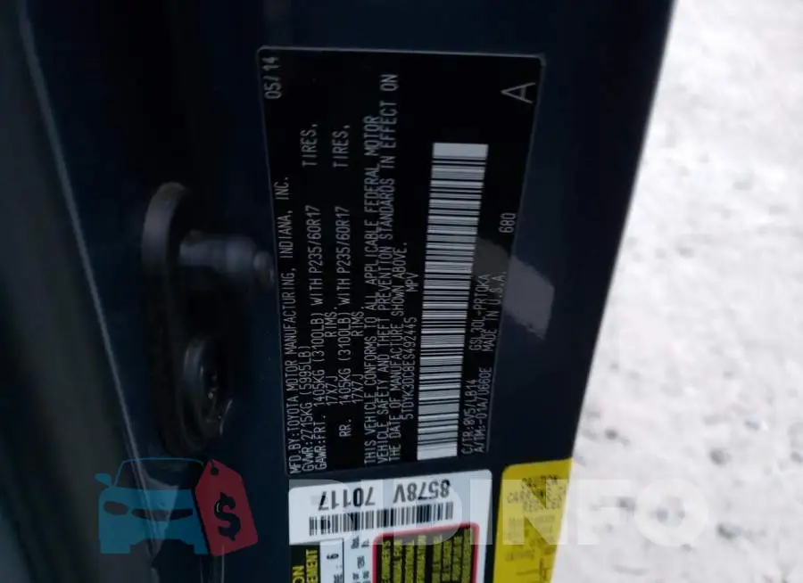 5TDYK3DC8ES492445 Photo# 14