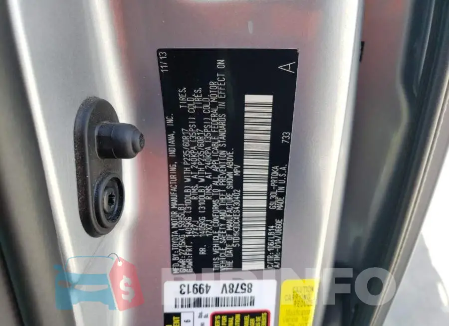 5TDYK3DCXES430402 Photo# 10