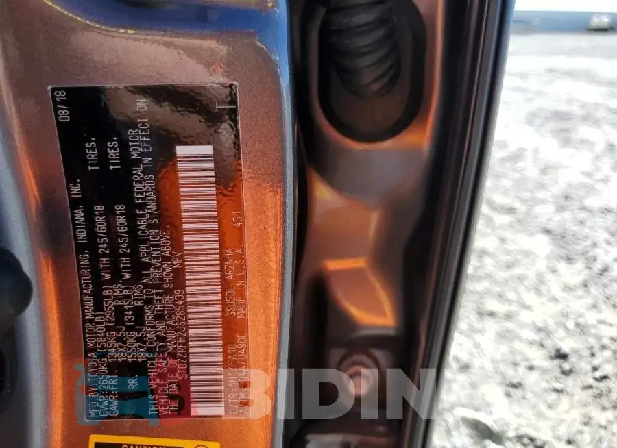 5TDZZRFH2JS285409 Photo# 10