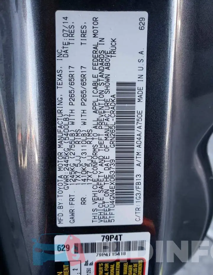5TFTU4GN4EX063739 Photo# 12