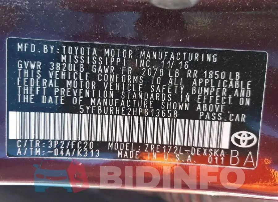 5YFBURHE2HP613658 Photo# 12